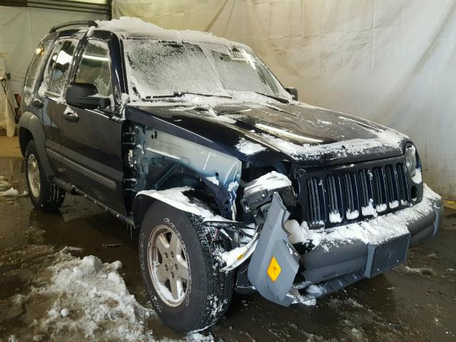 1J4GL48K55W667356 - 2005 JEEP LIBERTY SP BLUE photo 1