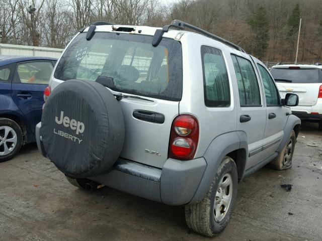 1J4GK48K65W710587 - 2005 JEEP LIBERTY SP SILVER photo 4