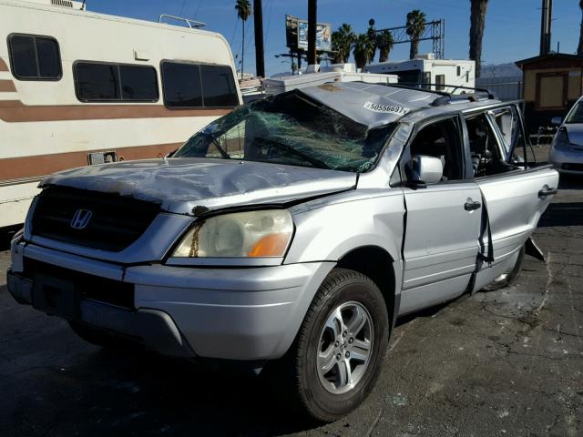 2HKYF18594H561281 - 2004 HONDA PILOT EXL SILVER photo 2