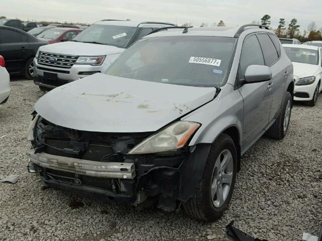 JN8AZ08W24W326764 - 2004 NISSAN MURANO SL SILVER photo 2