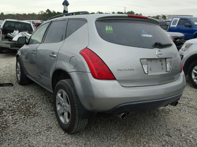 JN8AZ08W24W326764 - 2004 NISSAN MURANO SL SILVER photo 3