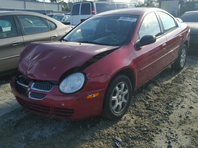 1B3ES56C75D234331 - 2005 DODGE NEON SXT RED photo 2