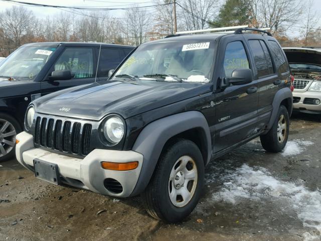 1J4GL48K54W221920 - 2004 JEEP LIBERTY SP BLACK photo 2