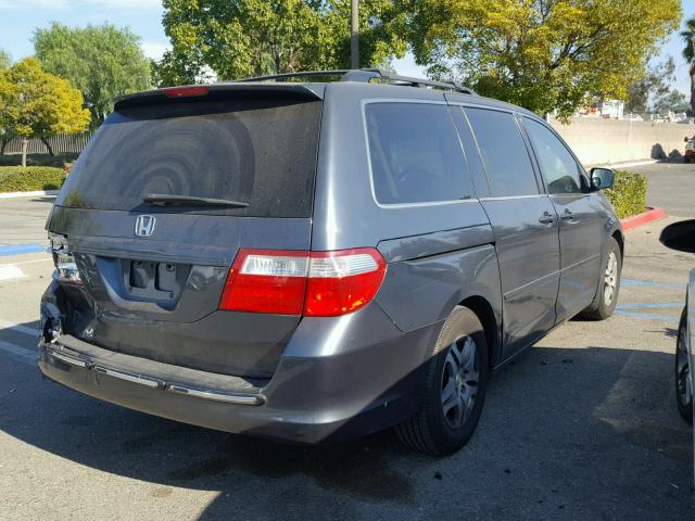 5FNRL38666B437200 - 2006 HONDA ODYSSEY EX GRAY photo 4