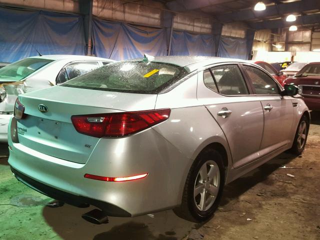 KNAGM4A79E5452462 - 2014 KIA OPTIMA LX SILVER photo 4