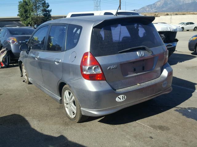 JHMGD37647S060147 - 2007 HONDA FIT S SILVER photo 3