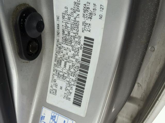 5TDBA23C74S012611 - 2004 TOYOTA SIENNA LE GRAY photo 10