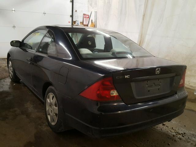 1HGEM21932L051160 - 2002 HONDA CIVIC EX შავი ფოტო 3