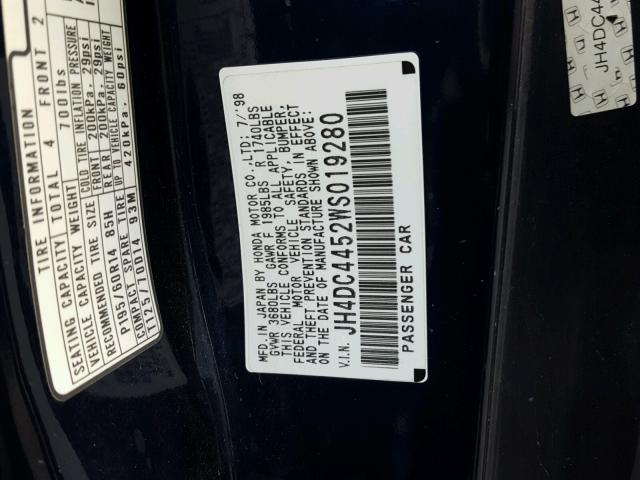 JH4DC4452WS019280 - 1998 ACURA INTEGRA LS BLUE photo 10