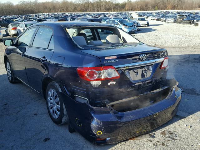 5YFBU4EE9DP191163 - 2013 TOYOTA COROLLA BA BLUE photo 3