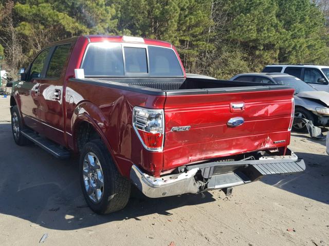 1FTFW1EF3EFA58457 - 2014 FORD F150 SUPER BURGUNDY photo 3