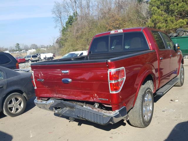 1FTFW1EF3EFA58457 - 2014 FORD F150 SUPER BURGUNDY photo 4