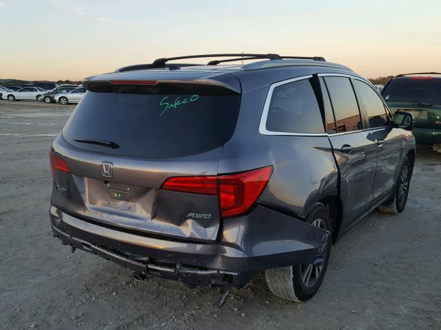 5FNYF6H5XGB103913 - 2016 HONDA PILOT EXL GRAY photo 4