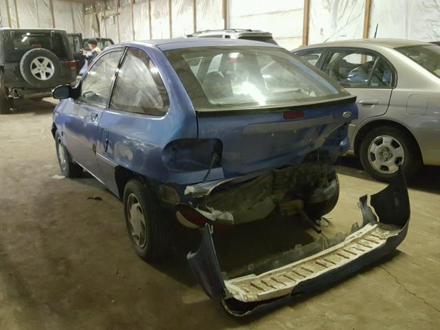 KNJLT05HXR6103887 - 1994 FORD ASPIRE BLUE photo 3