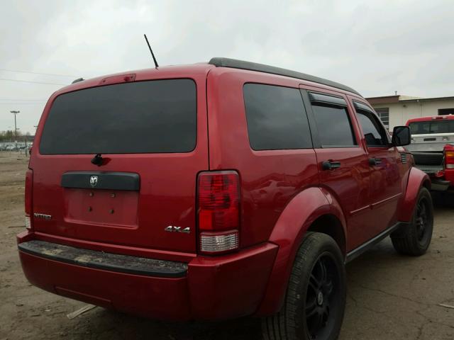 1D8GU28K98W211499 - 2008 DODGE NITRO SXT RED photo 4