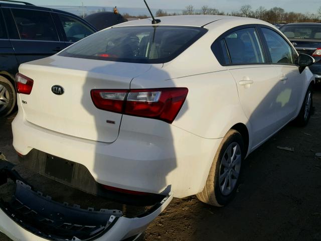 KNADM4A37G6603411 - 2016 KIA RIO LX WHITE photo 4