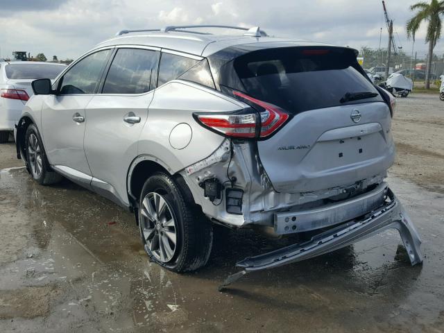 5N1AZ2MG0HN137656 - 2017 NISSAN MURANO S SILVER photo 3