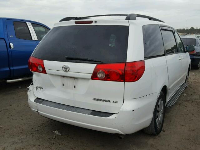 5TDZK23C87S099290 - 2007 TOYOTA SIENNA CE WHITE photo 4