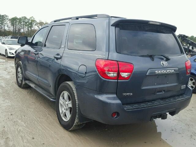 5TDZY64A08S007612 - 2008 TOYOTA SEQUOIA SR BLUE photo 3