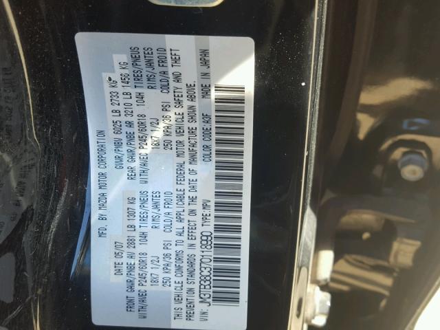 JM3TB38C370118990 - 2007 MAZDA CX-9 BLACK photo 10