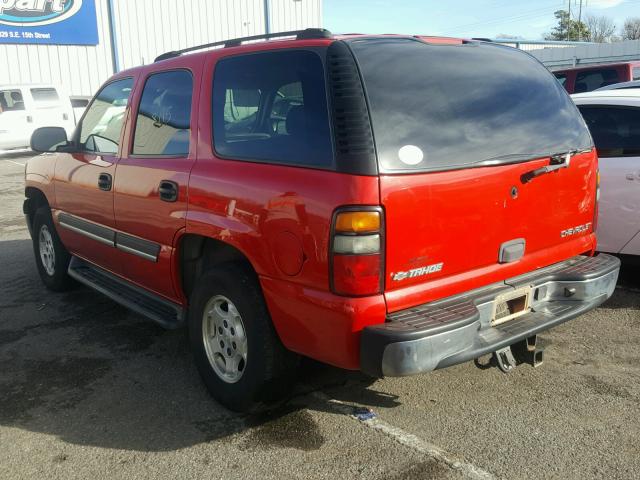 1GNEK13T05R203346 - 2005 CHEVROLET TAHOE K150 RED photo 3