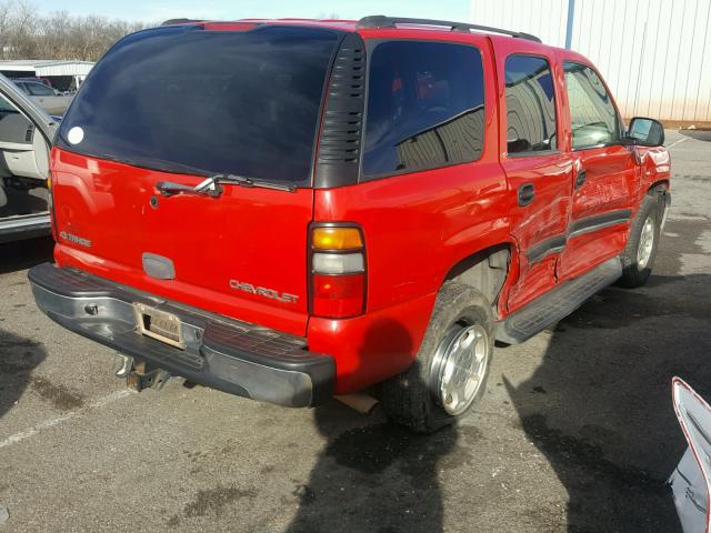 1GNEK13T05R203346 - 2005 CHEVROLET TAHOE K150 RED photo 4