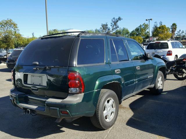 1GNDS13S022274067 - 2002 CHEVROLET TRAILBLAZE GREEN photo 4