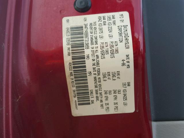 3A4FY48B86T319099 - 2006 CHRYSLER PT CRUISER RED photo 10