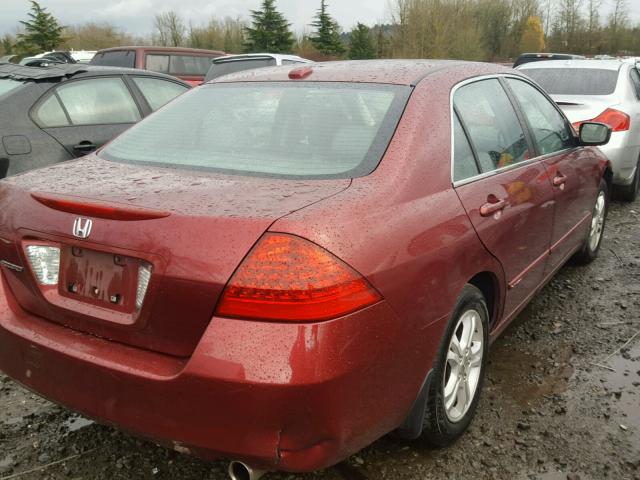 1HGCM56856A066110 - 2006 HONDA ACCORD EX RED photo 4