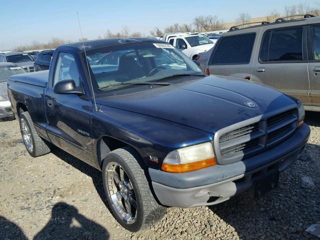 1B7FL26X91S307139 - 2001 DODGE DAKOTA BLUE photo 1