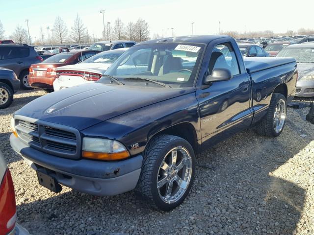 1B7FL26X91S307139 - 2001 DODGE DAKOTA BLUE photo 2