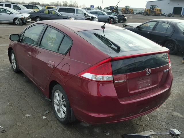 JHMZE2H73AS003078 - 2010 HONDA INSIGHT EX BURGUNDY photo 3