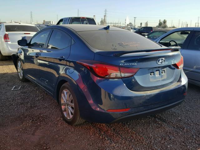 KMHDH4AE6GU481785 - 2016 HYUNDAI ELANTRA SE BLUE photo 3