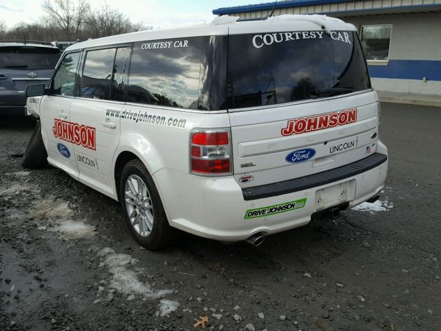 2FMHK6C82DBD36444 - 2013 FORD FLEX SEL WHITE photo 3