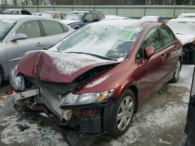 2HGFA1F51AH541346 - 2010 HONDA CIVIC LX MAROON photo 2