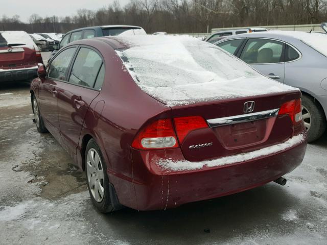 2HGFA1F51AH541346 - 2010 HONDA CIVIC LX MAROON photo 3