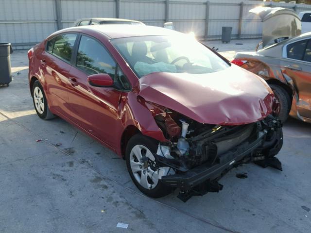 KNAFK4A63G5466465 - 2016 KIA FORTE LX RED photo 1