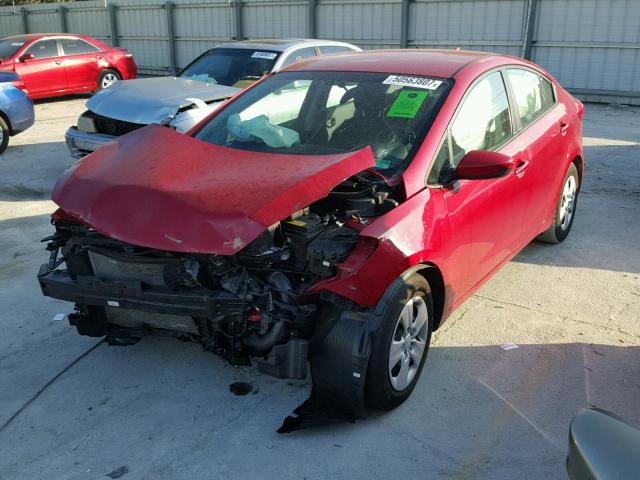 KNAFK4A63G5466465 - 2016 KIA FORTE LX RED photo 2