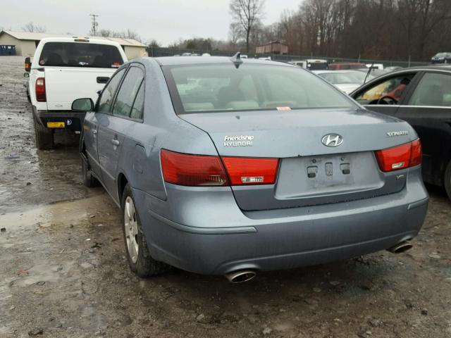 5NPET46F69H443219 - 2009 HYUNDAI SONATA GLS BLUE photo 3