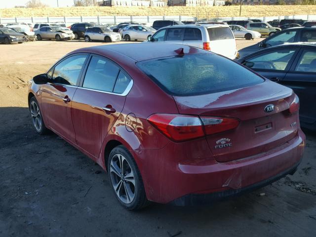 KNAFZ4A80E5198808 - 2014 KIA FORTE EX RED photo 3