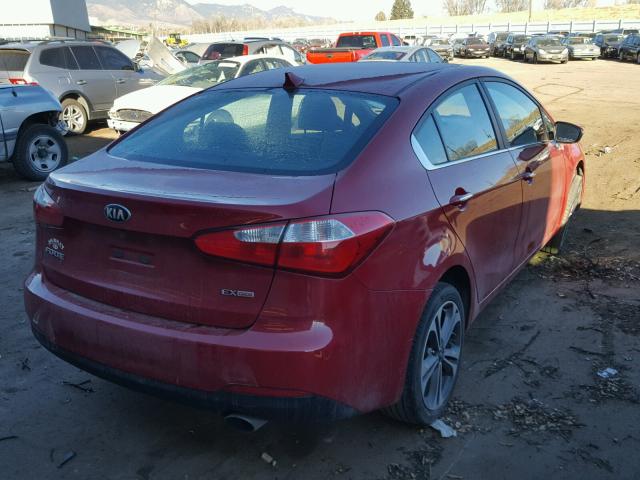 KNAFZ4A80E5198808 - 2014 KIA FORTE EX RED photo 4