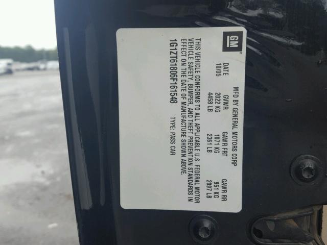 1G1ZT61806F161548 - 2006 CHEVROLET MALIBU MAX შავი ფოტო 10