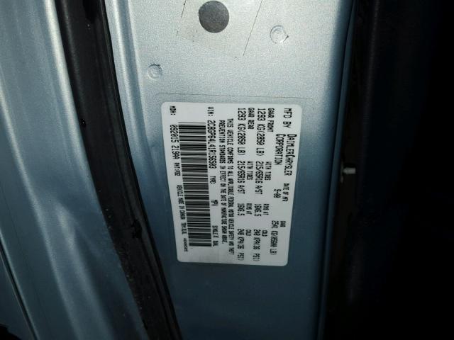 2C8GP64L41R156503 - 2001 CHRYSLER TOWN & COU BLUE photo 10