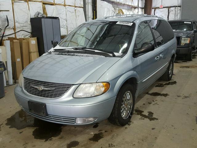 2C8GP64L41R156503 - 2001 CHRYSLER TOWN & COU BLUE photo 2