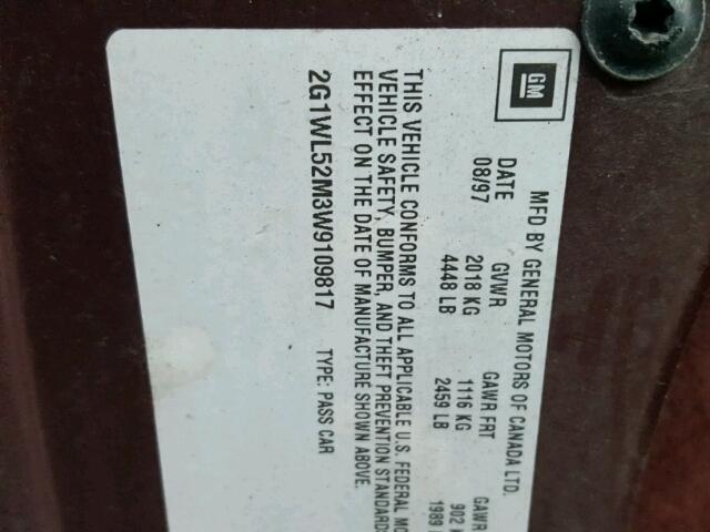 2G1WL52M3W9109817 - 1998 CHEVROLET LUMINA BAS წითელი ფოტო 10