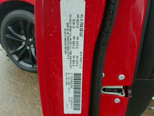 2C3CDXHG5GH126487 - 2016 DODGE CHARGER SX RED photo 10