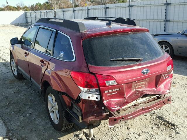 4S4BRDLC3D2272222 - 2013 SUBARU OUTBACK 3. RED photo 3