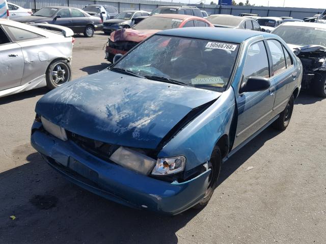 1N4AB41D2TC765436 - 1996 NISSAN SENTRA E GREEN photo 2