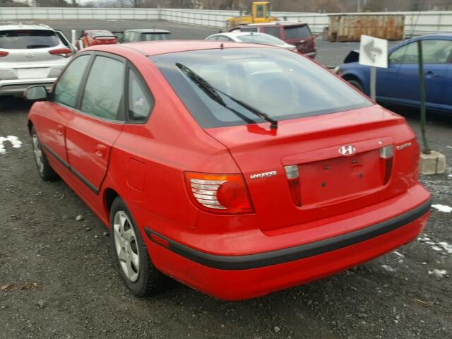 KMHDN56D95U134303 - 2005 HYUNDAI ELANTRA GL RED photo 3