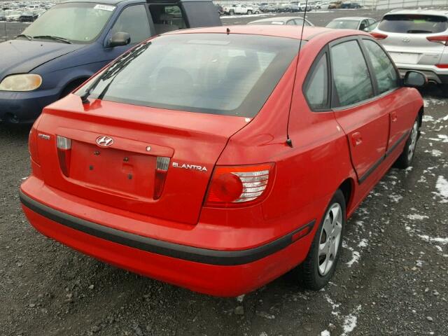 KMHDN56D95U134303 - 2005 HYUNDAI ELANTRA GL RED photo 4